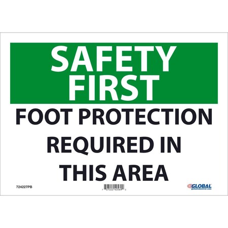 Global Industrial Safety First Foot Protection Required 10x14, Pressure Sensitive Vinyl 724227PB